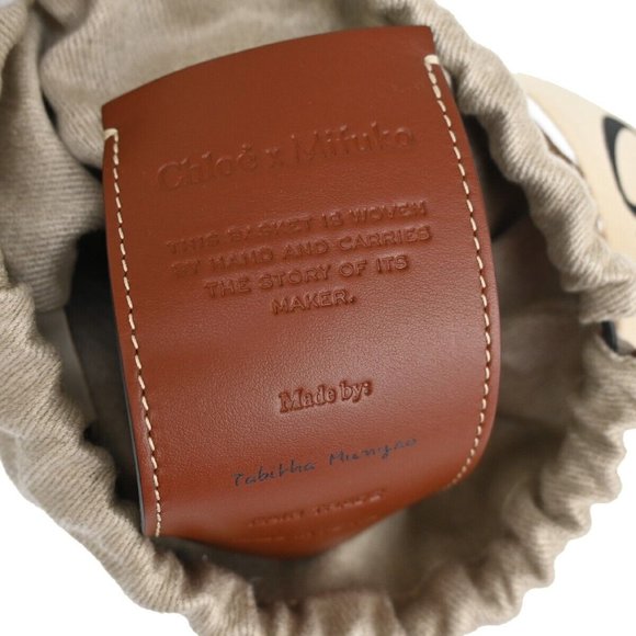 CHLOE Woody Small Basket Shoulder Hand Bag 2Way Canvas Leather Paper BN 93RH257 - Picture 12 of 16